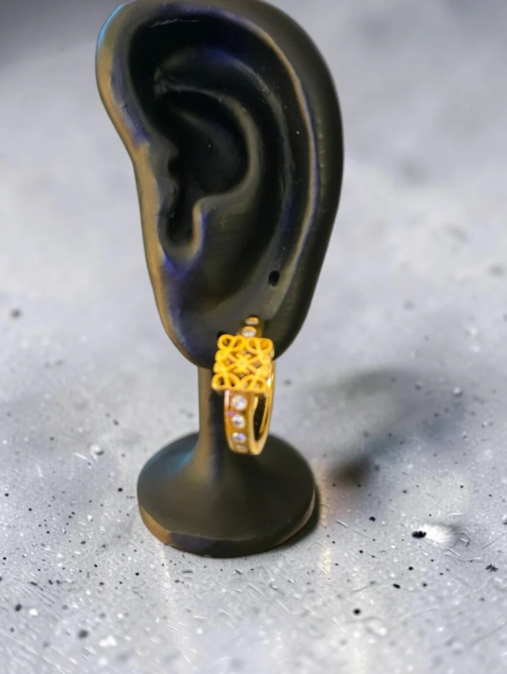 Gold Anagram Huggie Hoops
